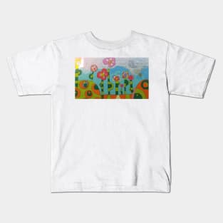 Colorful Outdoor Street Art Mural in Bloomington Indiana Kids T-Shirt